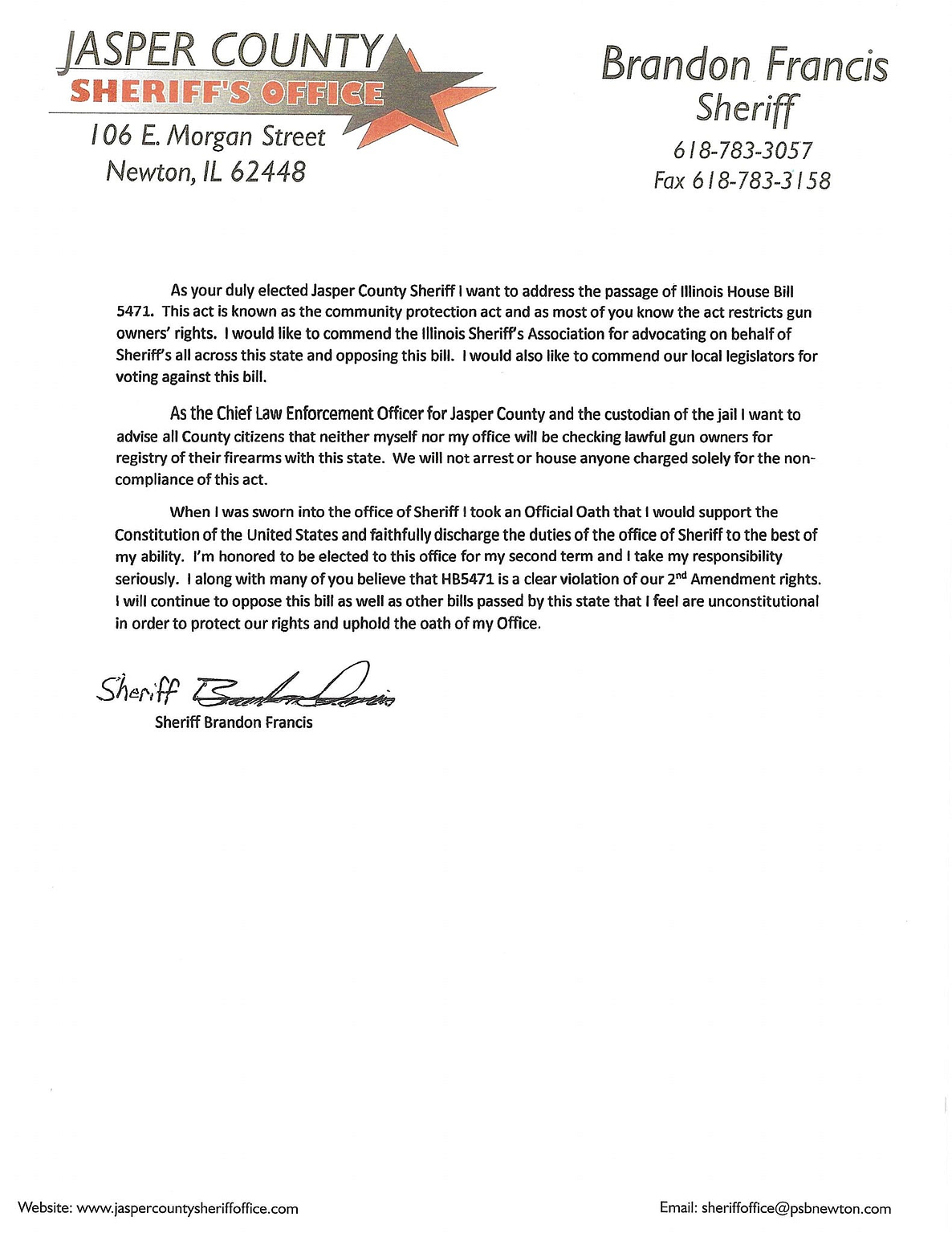 Jasper County Board January Unofficial Minutes Plus Statement From ...