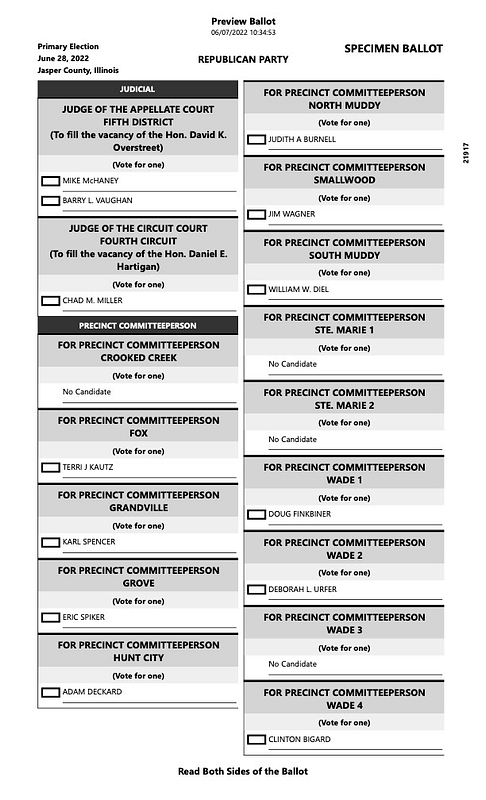 Specimen Ballots for Republican and Democrat Parties – Jasper County ...