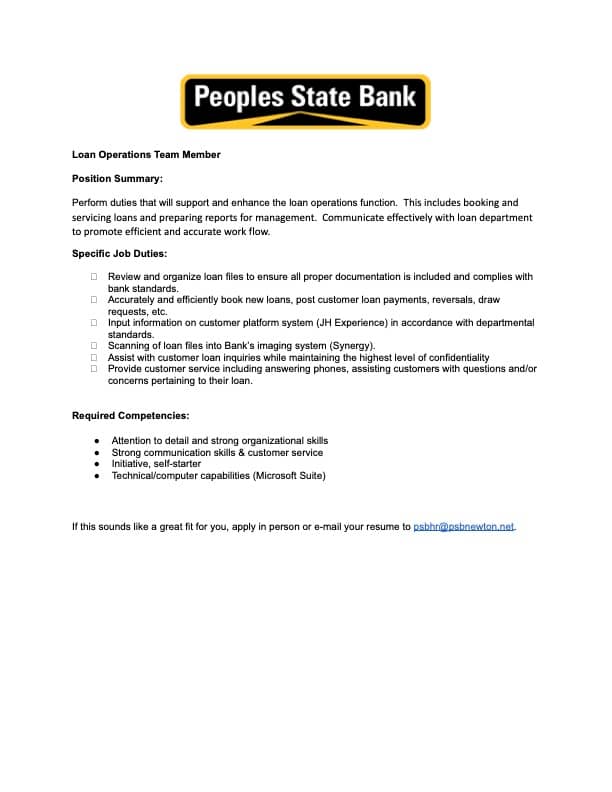 loan-operations-team-member-for-peoples-state-bank-wanted-jasper