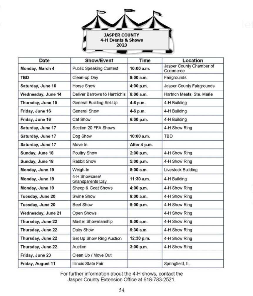 Jasper County 4 H Fair Schedule Jasper County Daily News jasper-county-4-h-fair-schedule-jasper-county-daily-news