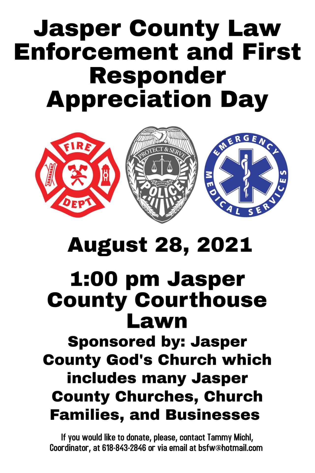 Law Enforcement and First Responder Appreciation Day Jasper County