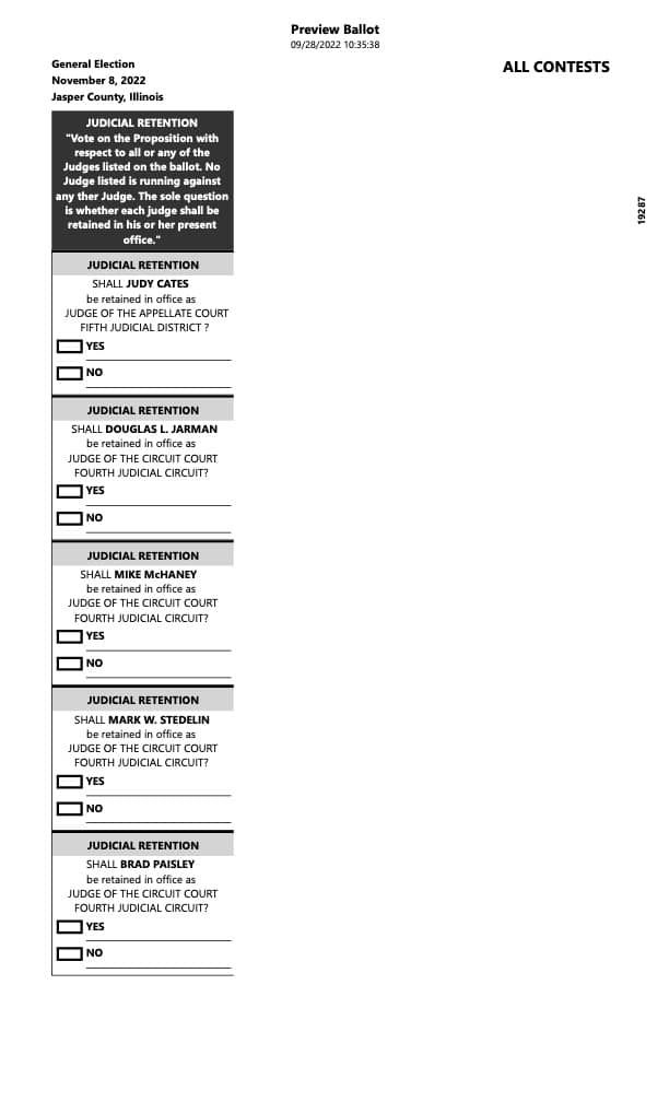 Sample Ballot for General Election Jasper County Daily News